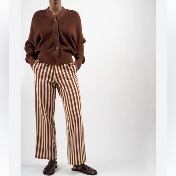 NWT CARON CALLAHAN DEXTER PANTS - AUBURN STRIPE size XL - Picture 3 of 16